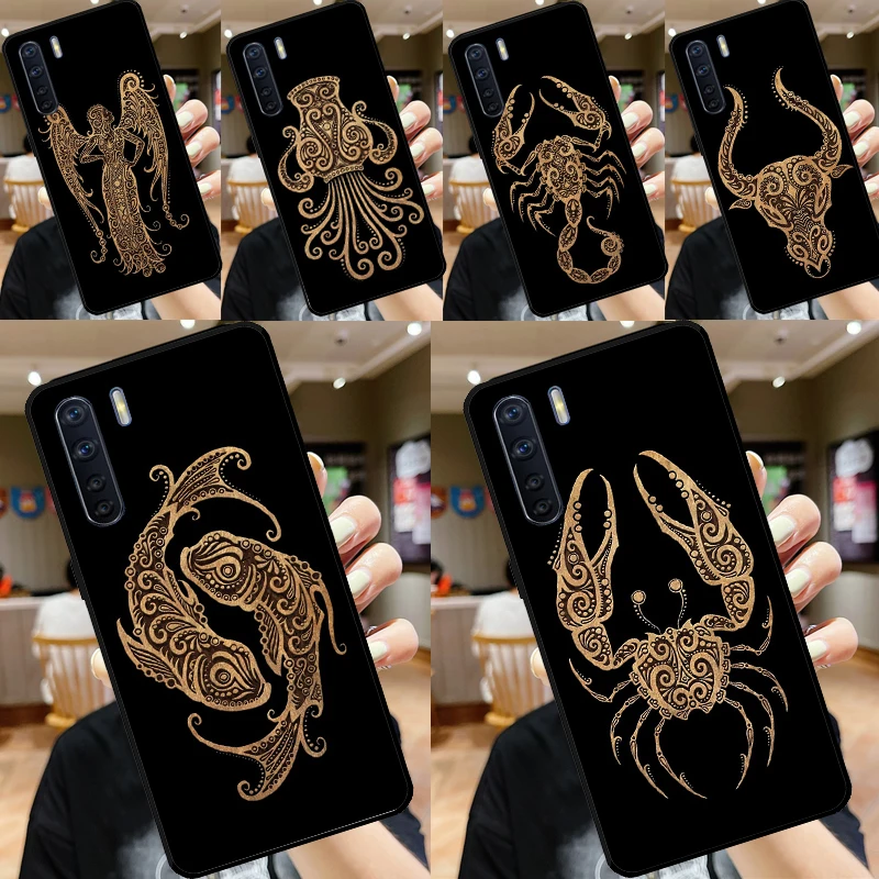 Zodiac Signs For OPPO A79 A38 A58 A78 A98 A54 A74 A94 A16 A76 A96 A5 A9 A52 A72 A15 A17 A57 A53S Case