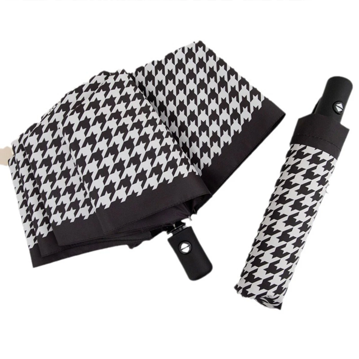 

Креативный полностью автоматический зонт с сеткой в виде шахматной доски, женский зонт от дождя и дождя двойного назначения с защитой от ультрафиолета, зонт от солнца