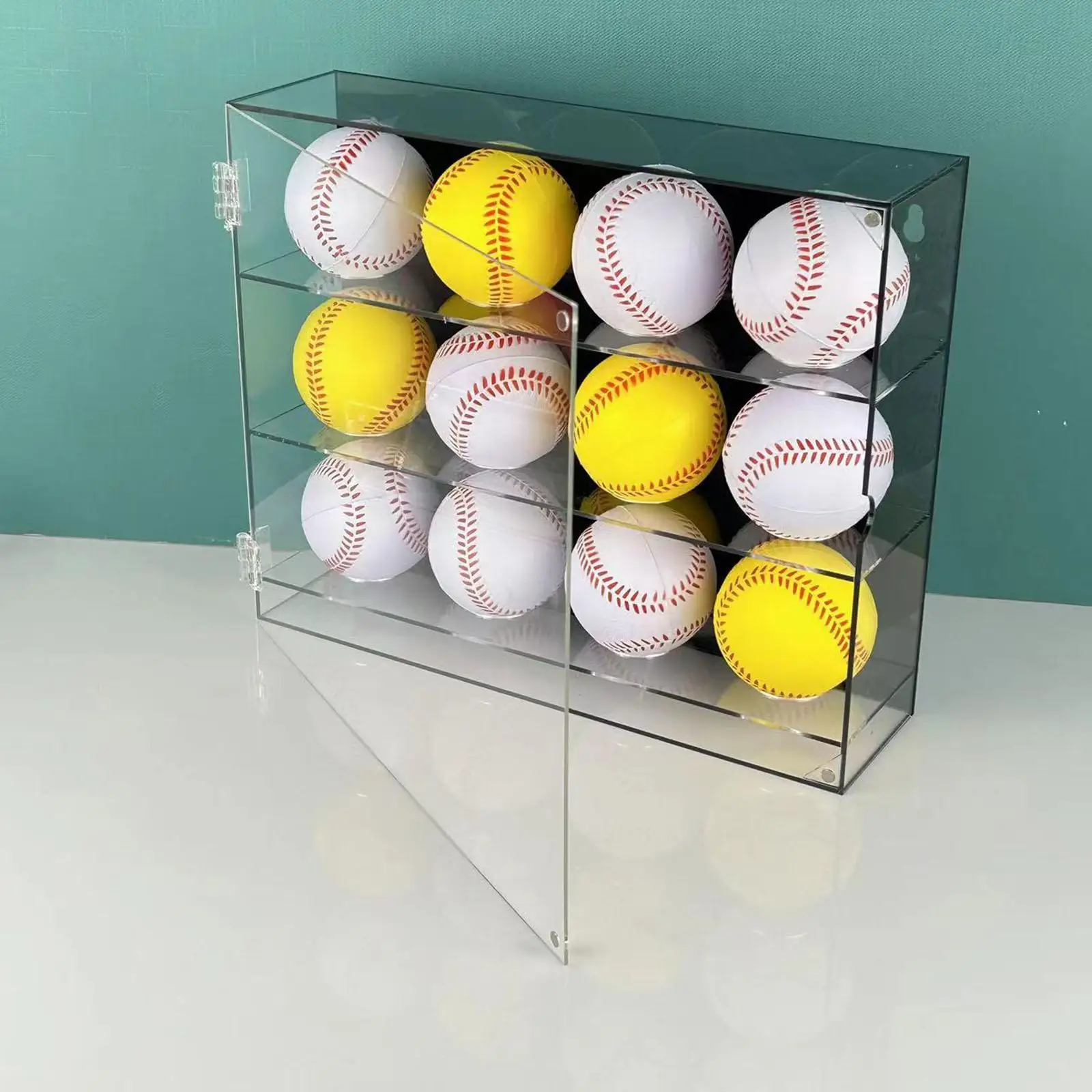 Baseball Display Case Baseball Storage Box Hold 12 Balls Acrylic Clear Tennis Ball Display Rack Baseball Holder for Autograph