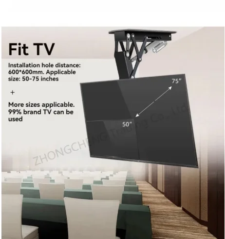 TV Electric Flipper Remote Control Lifting Hanger Folding Rotation To Hide The Ceiling Bracket