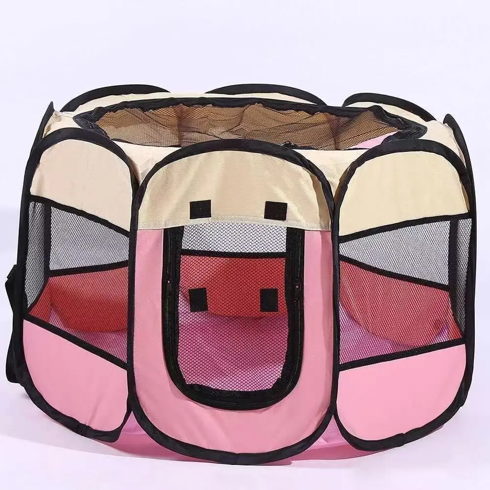 Folding Pet Tent Dog House Camping Accessories Pet Cage Octagonal Cage Fence Outdoor Playpen Puppy Shelter