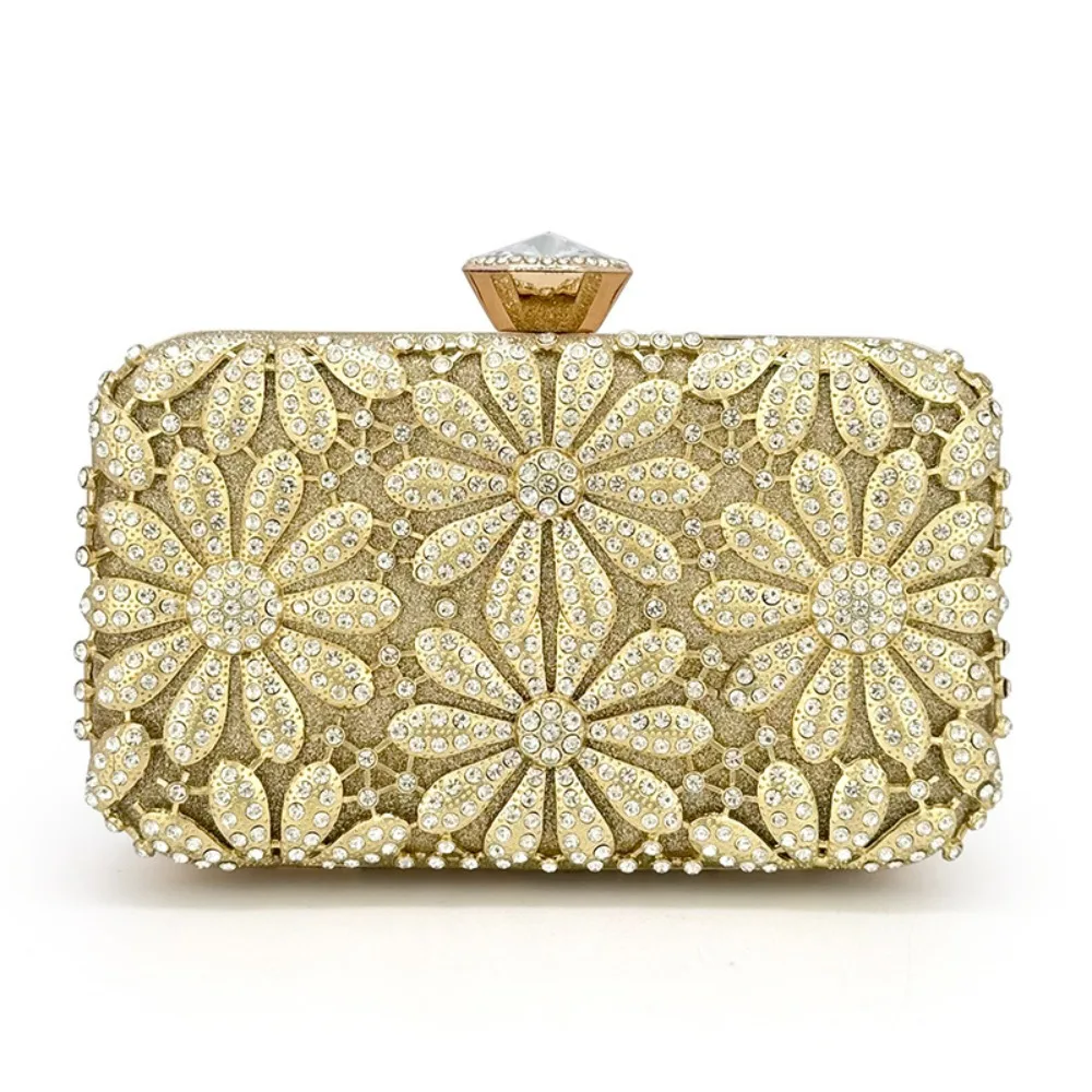 

Floral Diamond Evening Bags Luxury Chain Shoulder Crossbody Bags Party Wedding Clutch Ladies Elegant Purse Handbags