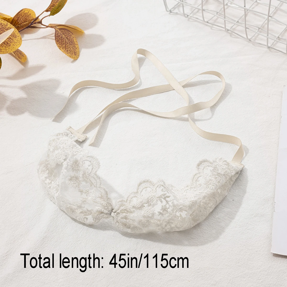 Blumen- und Gras-Haarband im Ballett-Stil mit Spitzenband, Niedliches und Süßes Kopftuch, Dünner Kopfschmuck für Damen – Detail 2