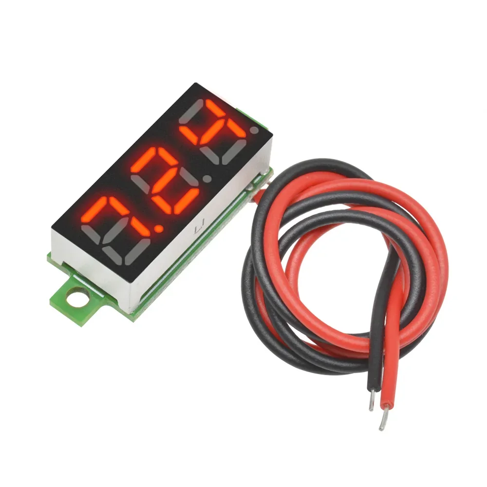 0.28 Inch 2 Wires DC 5V-30V Mini Digital Voltmeter Voltage Tester Meter Red Blue Yellow Green LED Screen Display Module