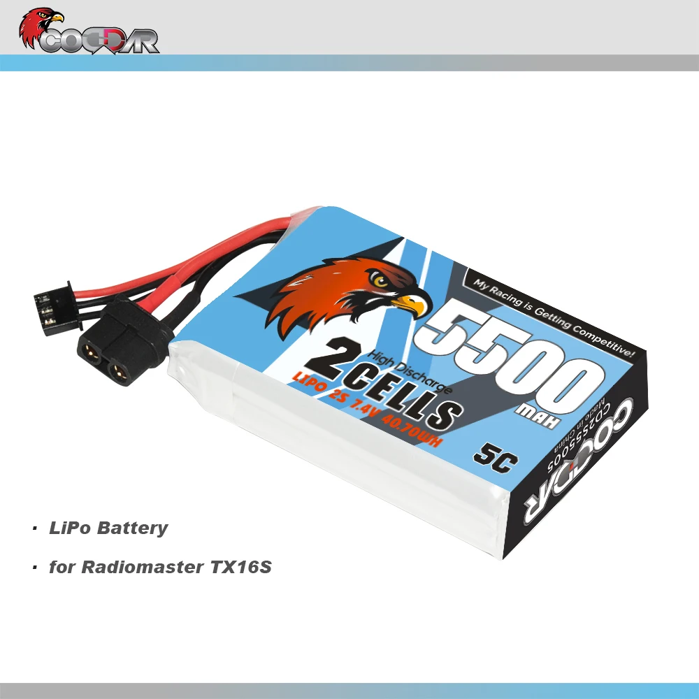 2S 7.4V 5500mAh 5C bateria Lipo do nadajników radiomasterowych TX16S Receivers1:10 w skali Nitro zasilany akumulator samochodowy RC