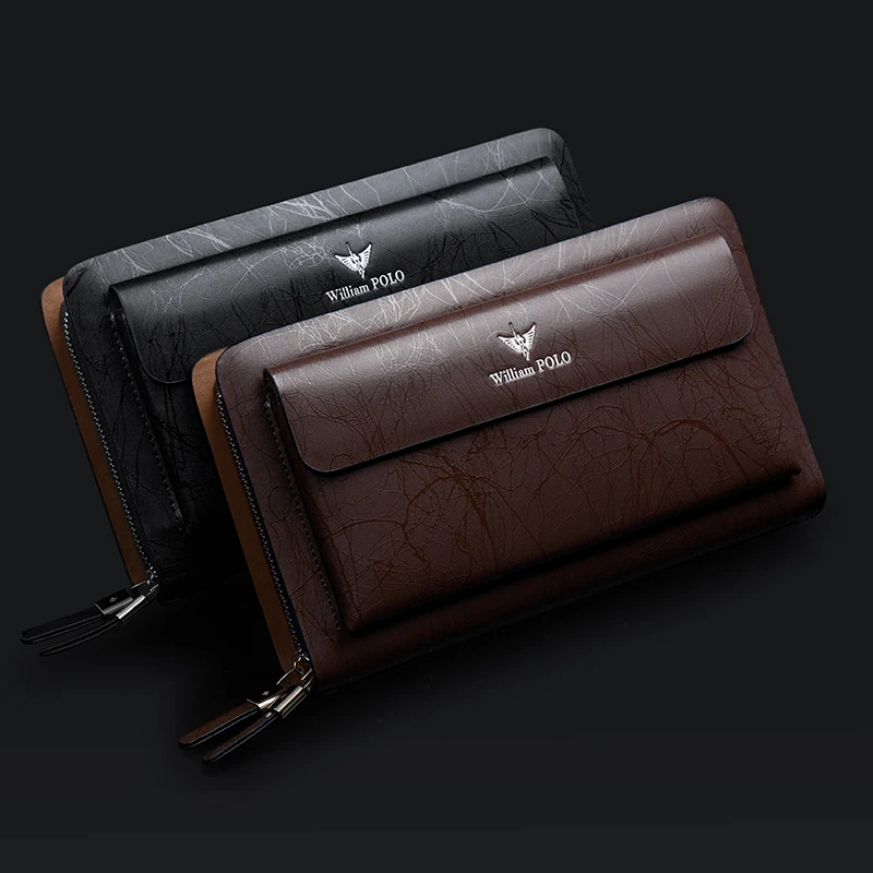 Men's Business Handbag, Large Capacity Leather Wallet, Fashion Phone Bag, Personalized Card Bag - Image 4