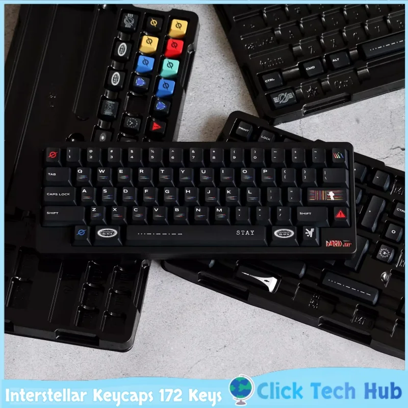 

Interstellar Keycaps 172 Keys Kca/Original High Pbt Thermal Sublimation Customized Mechanical Keyboard Keycaps Minimalist Style