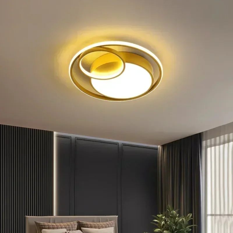 

Nordic LED Master Bedroom Ceiling Light Modern Circular Dining Room Lighting Creative Iron Art Home Furnishing Decor Wall Lamps