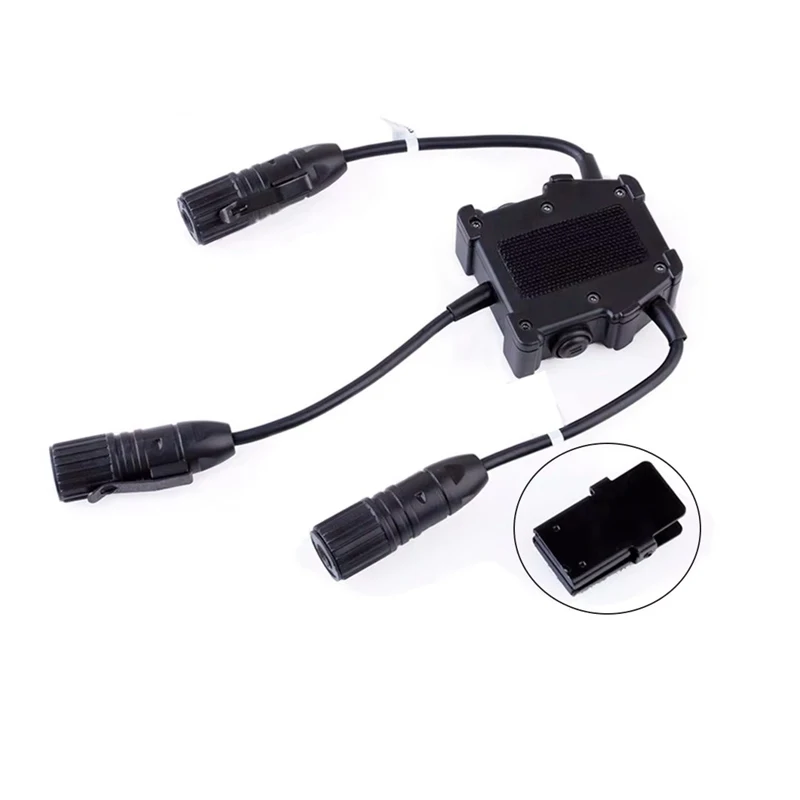 WADSN Airsoft R.3 U series Dual PTT Headset Kenwood Huning Tactical Headphone Baofeng Walkie Talkie Connector Push To Talk Devic
