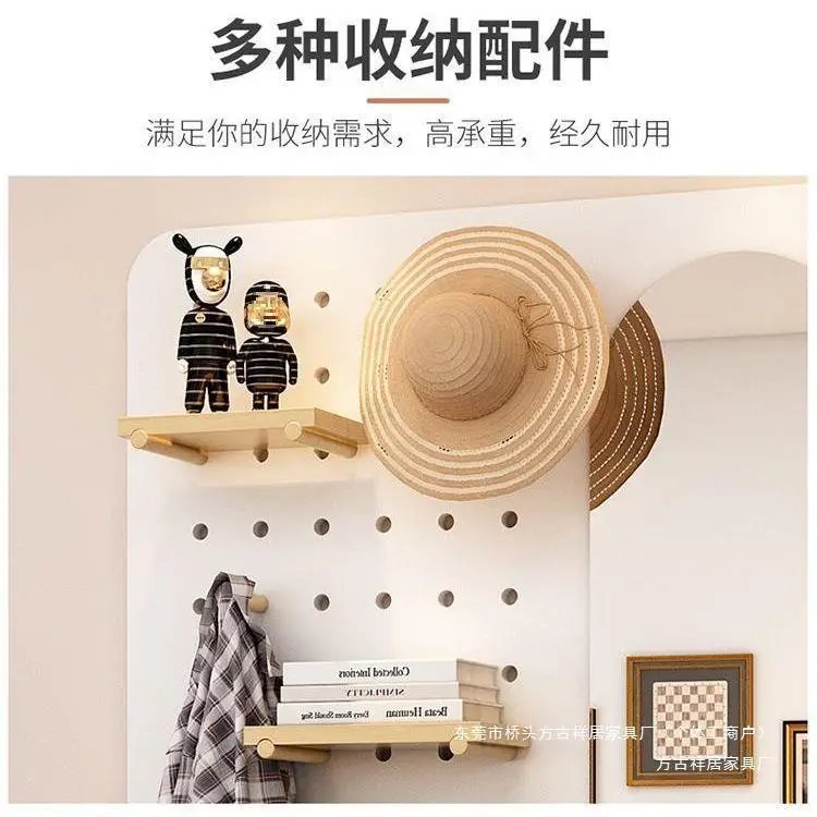 Solid wood hole board full-length mirror integrated household bedroom fitting mirror entrance wall hanging