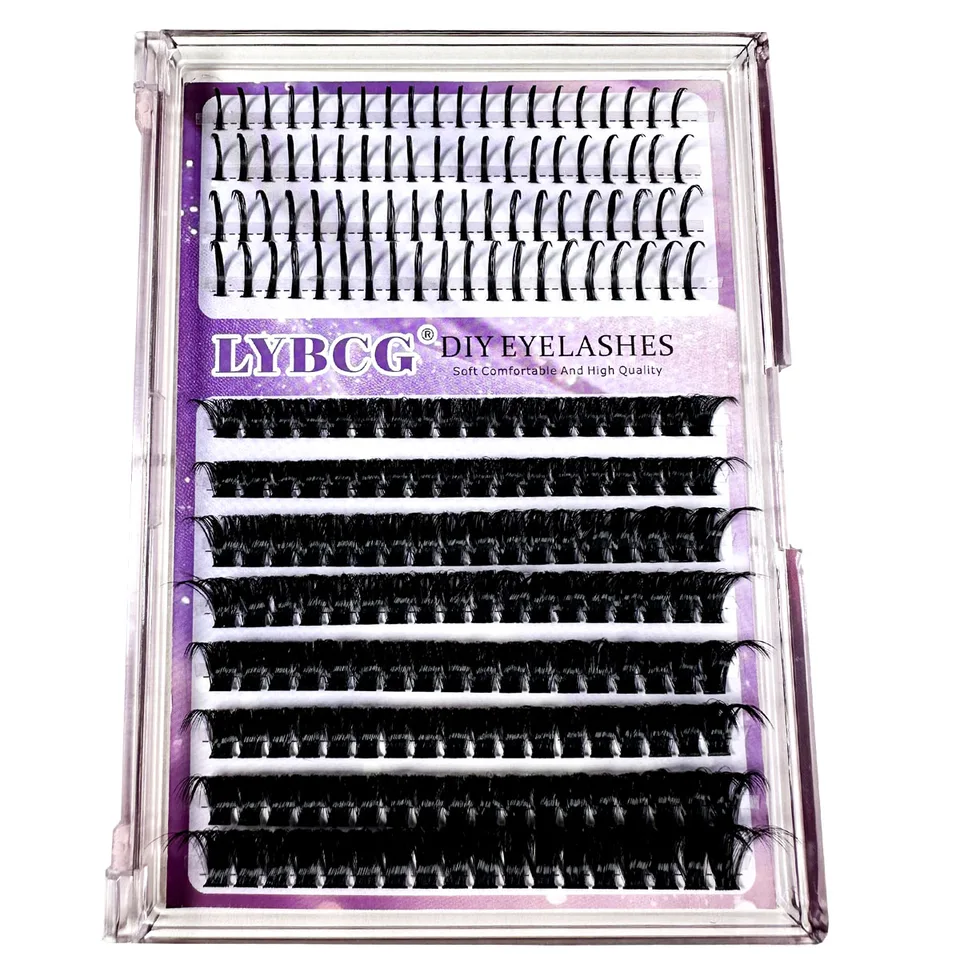 Racimos de pestañas 100D, pestañas puntiagudas, racimos voluminosos, individuales, DIY, extensión puntiaguda, mega racimos 6