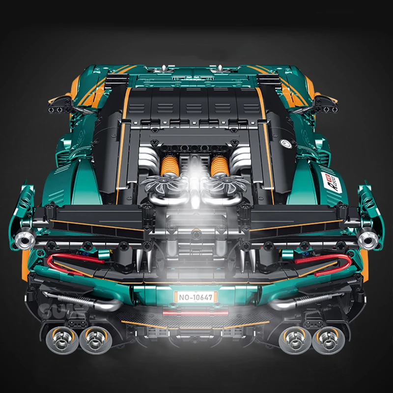 GULY 10647 Creative MOC Technology 1:8 Supercar Building Block Car Model 3794pcs Racing Car Bricks Assembly Toy for Adult Gift