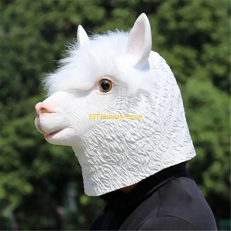 Y5GC Halloween Sheep Cosplay Mask, Full Full Head Máscara Costume Halloween Cosplay Fantas