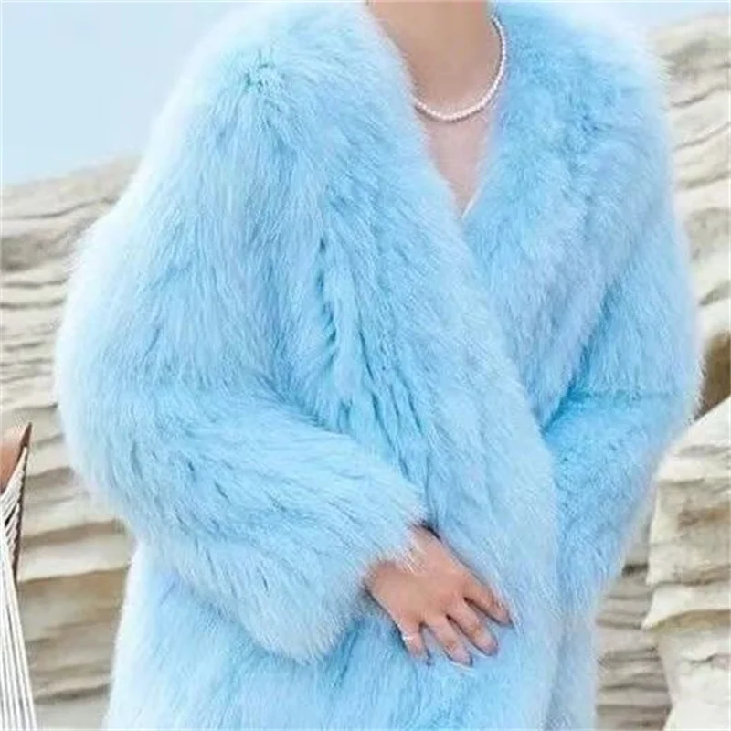 Women's Fur Coat Winter 2026 New Mid-length Imitate Mink Fur Jacket Flip Collar Environmentally Friendly Warm Fluffy Coat Tops