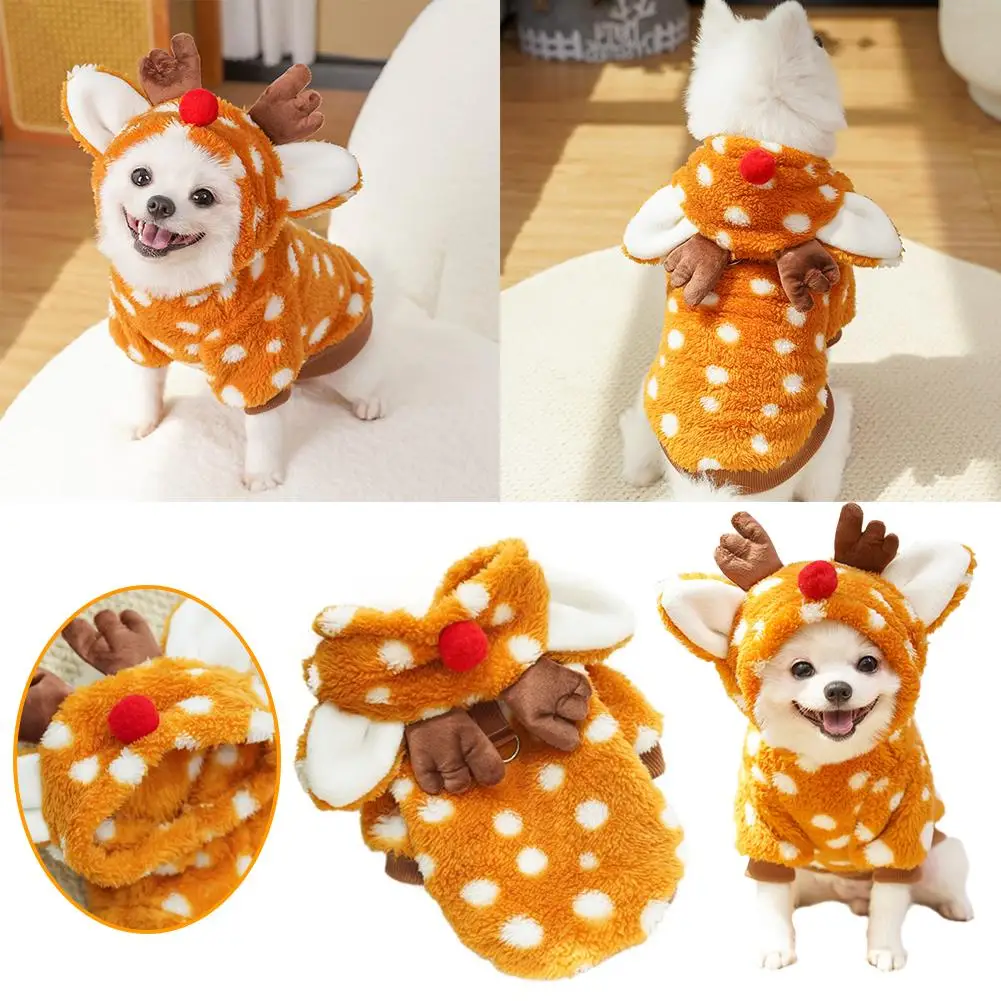 Pet Dog Cat Christmas Clothes Elk Supplies Fall And Medium Dog Fluffy Winter Bichon Corgi Bear Suit Fight Change Sized T7U5