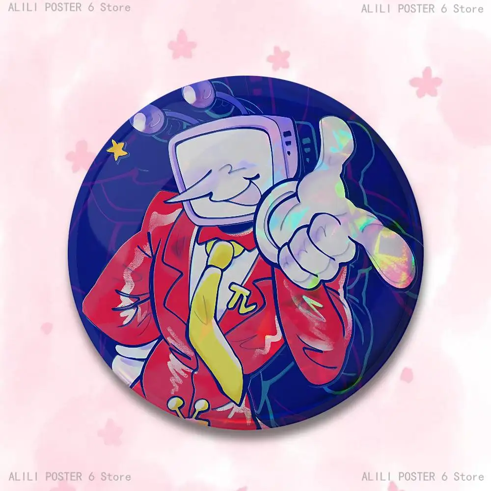 D-Deltarune Tenna Badges 25 32 44 58 75 mm Round Cosplay Pin Bag Decor Fans Collect Friends Gifts Brooch Souvenir - view 4