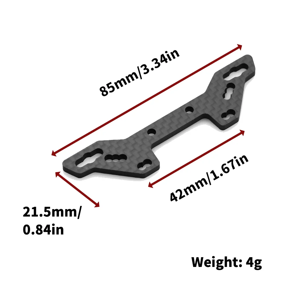 Płyta przedniego/tylnego amortyzatora z włókna węglowego i płyta podporowa przedniego zderzaka dla Tamiya TT02 TT-02 1/10 RC Car Upgrade Parts