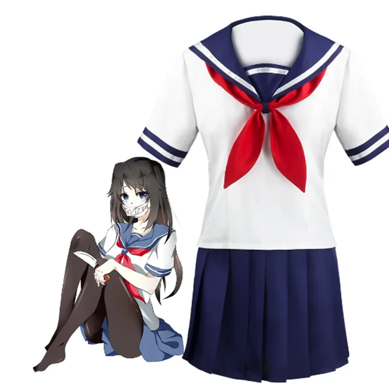 Unisex Anime Cos Yandere Simulator Ayano Aishi Cosplay Costumes Halloween Christmas Party Sets Uniform Suits