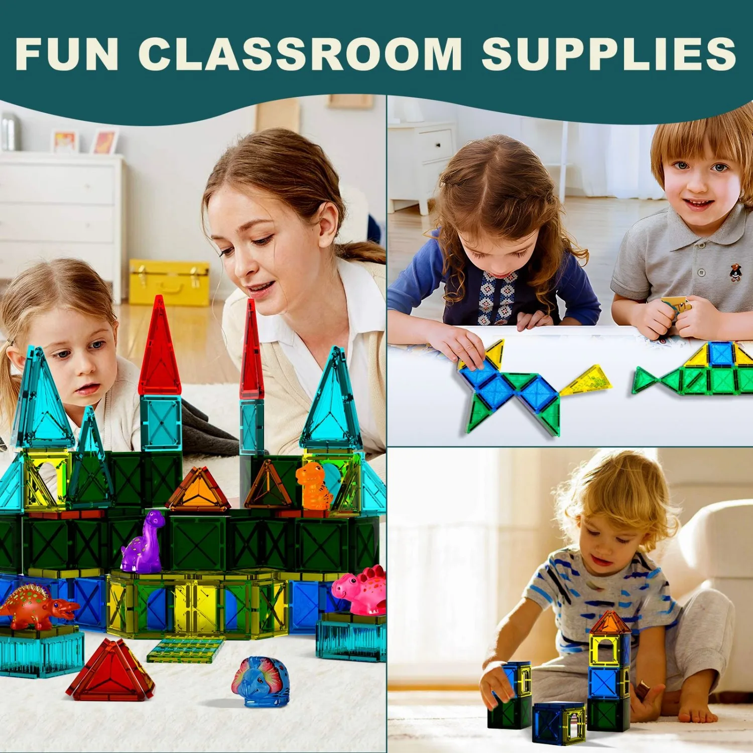 Vibrant STEM Magnetic Building Block Toy Set | Dinosaur & Animal Designs | Creative Outdoor Play & Imagination Games for Kids 3+