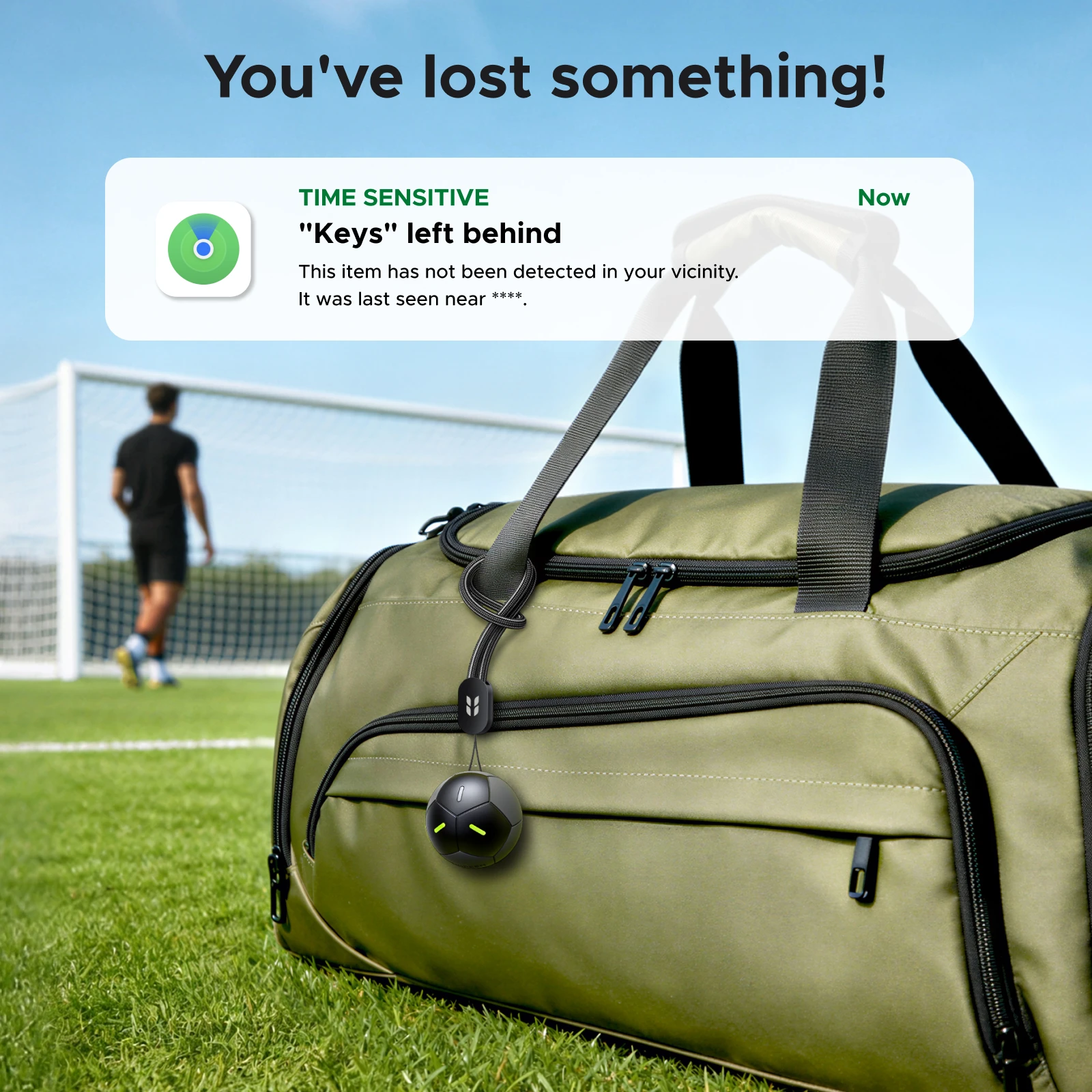 Soccer-Shaped Smart Tracker, Apple Find My, 5-Year Battery, IP68