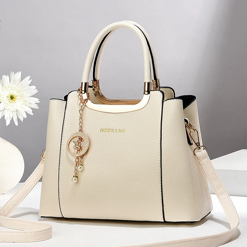 

Fashion Women's Shoulder Bag Luxury PU Leather Handbags For Women Large Capacity Crossbody Bags Female Tote Bag With Pendant