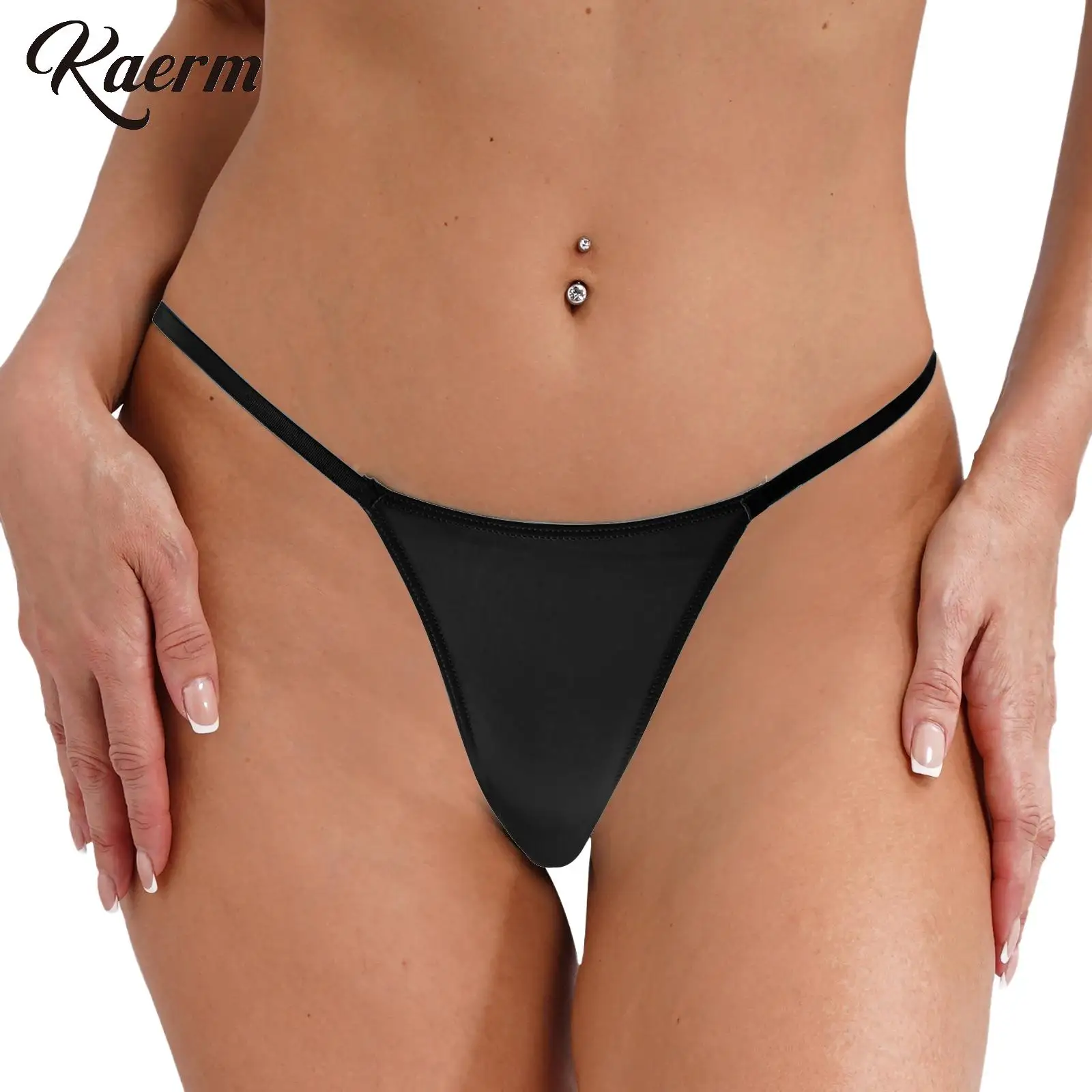 Women Briefs Lingerie Sexy Low Rise Panties Underwear Ultra-thin Spaghetti Waistband Waved Trim Seamless Micro Briefs Underpants