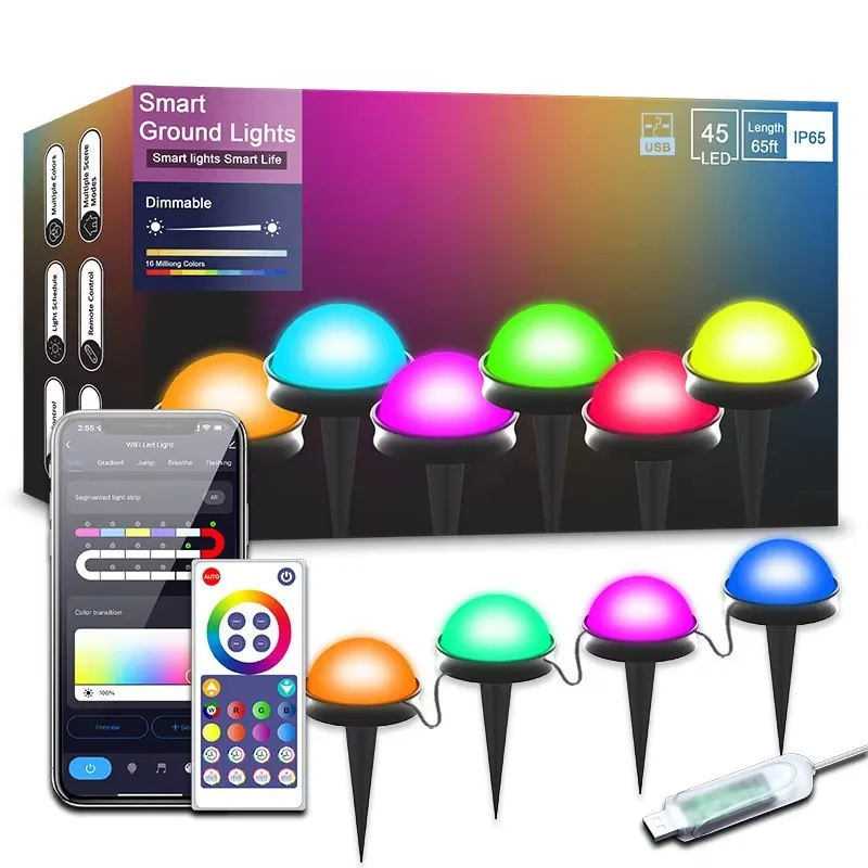 I Intelligent Voice APP Control LED Garden Lawn Light Outdoor Court, Floor Plug-in Light