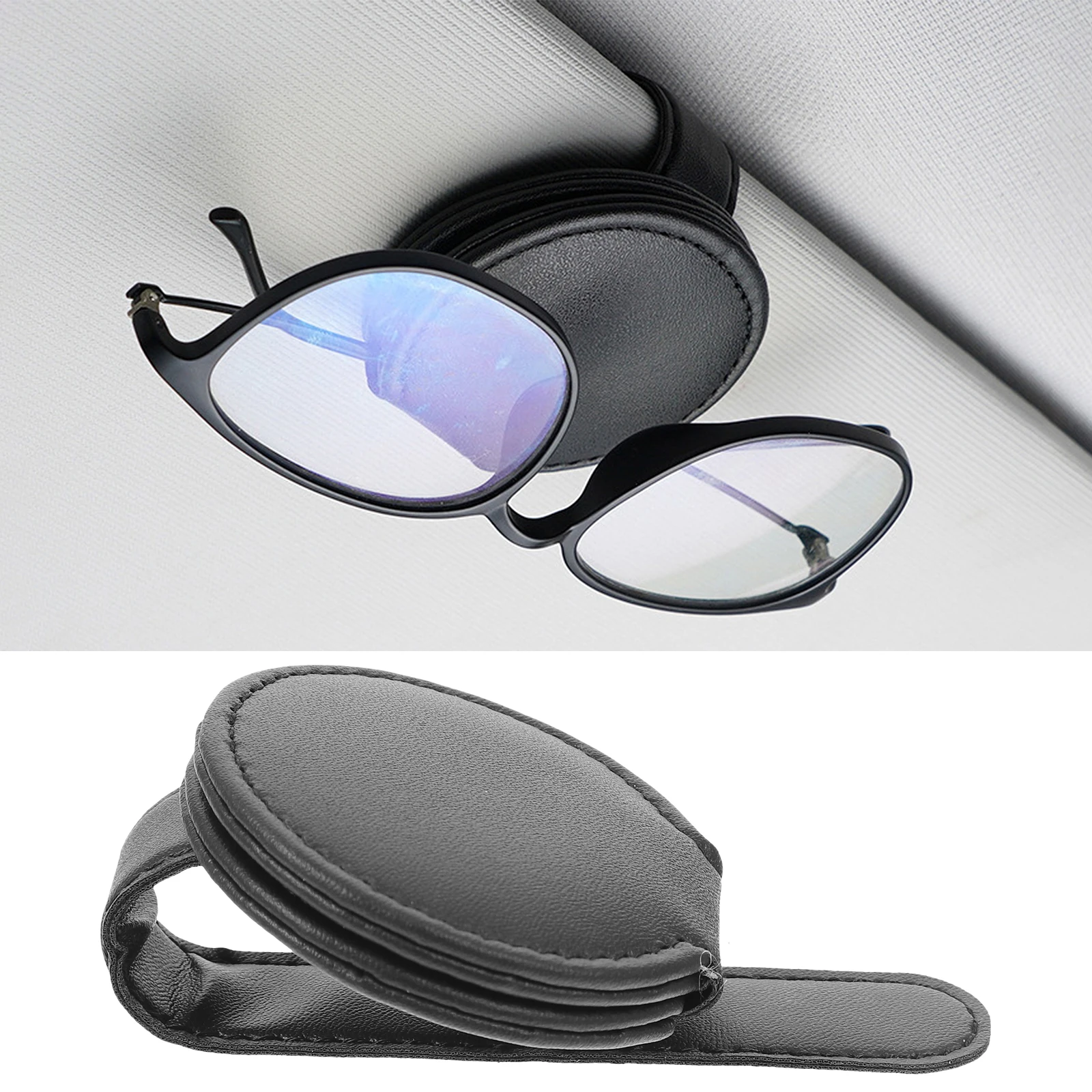 

1 pc Visor Sunglasses Clamp Pu Lightweight Multi Functional Glasses Holder Auto Vehicle Organizer Eyeglasses