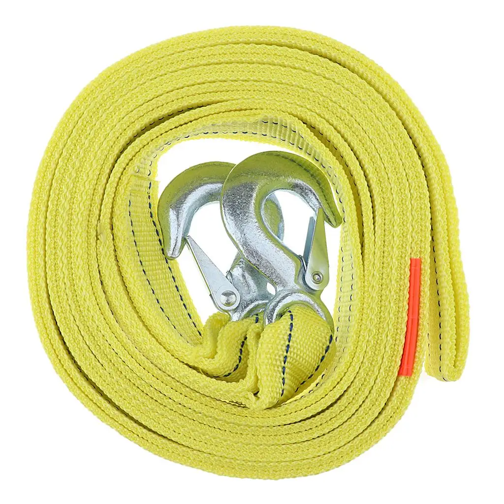 16FT Heavy Duty Tow Strap With Hooks 5Tons Capacity Rope 670G