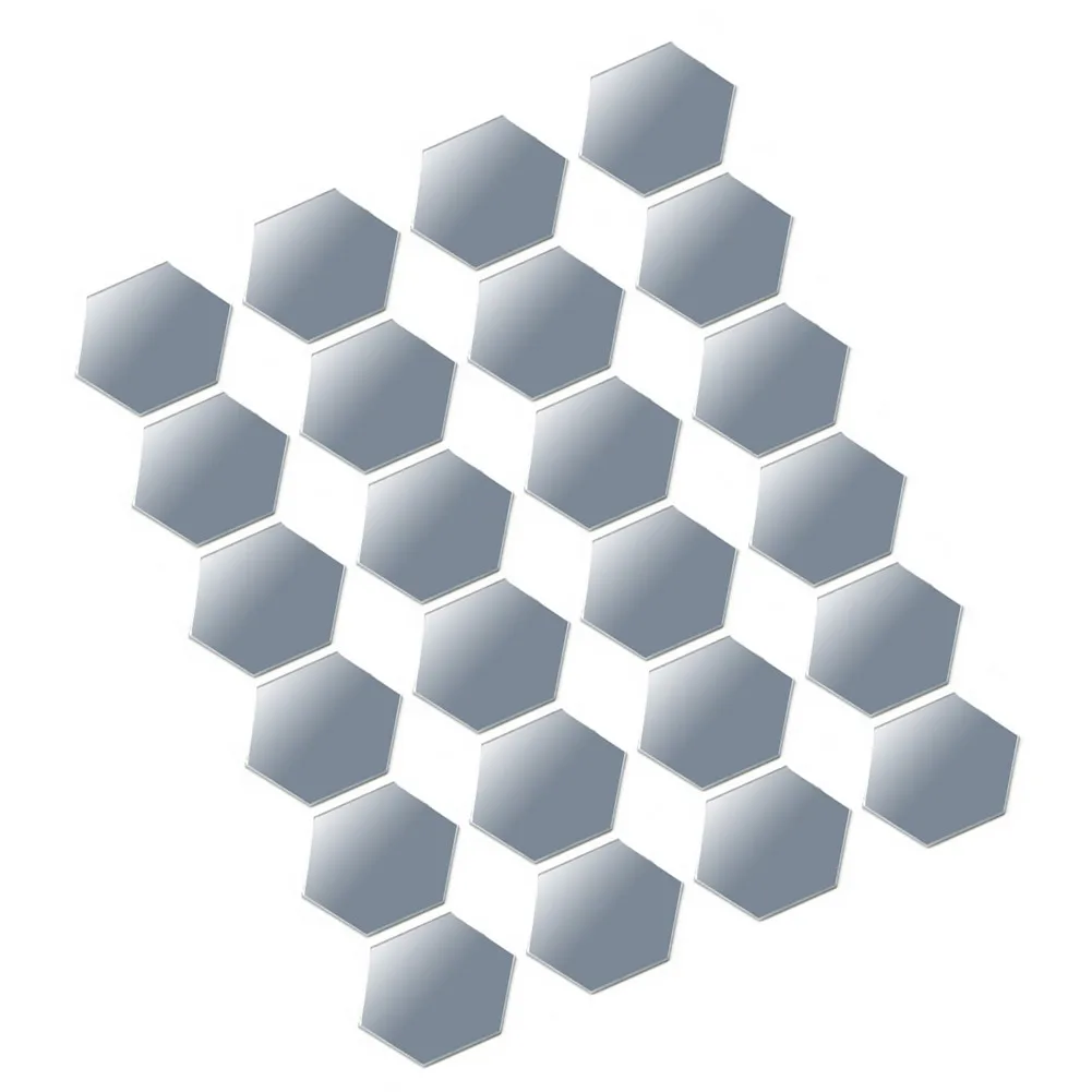 Hexagon Stickers Home Decals Decor Lot Mirror Mosaic Removable Self Self-Adhesive 24Pcs Sticker Acrylic Tile Art