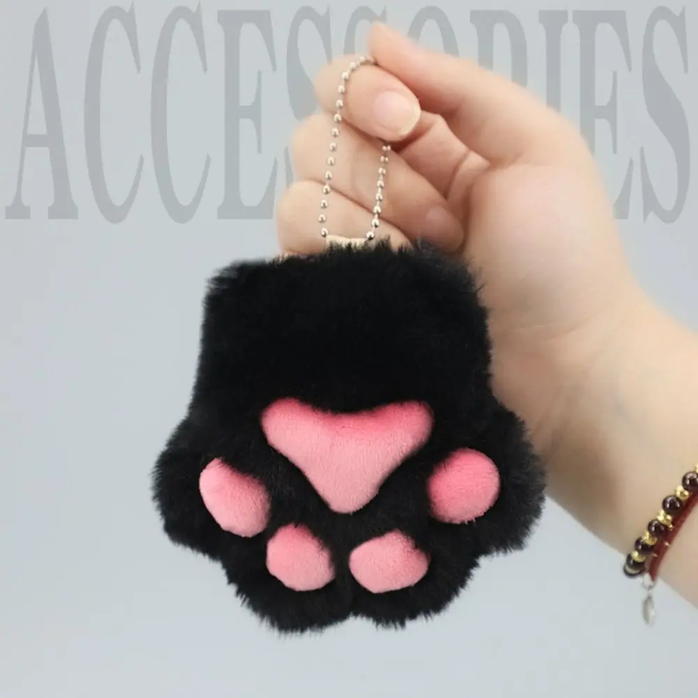 Cartoon Stuffed Realistic Claw Keychain Kawaii Cat Paw Plush Doll Pendant Sweet Soft Backpack Ornaments Girls