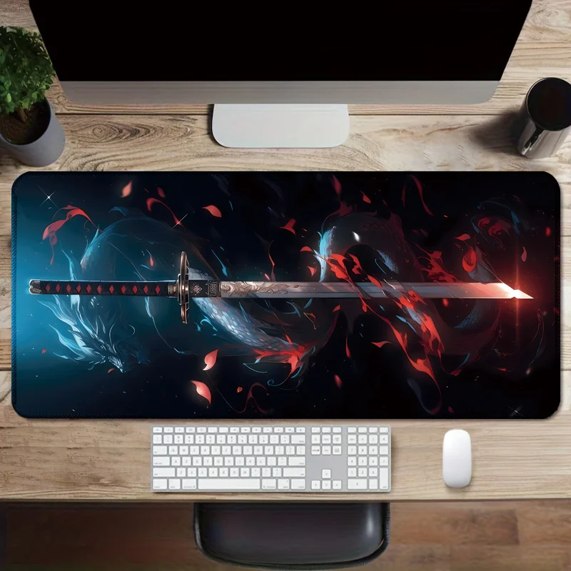 

Cool Dragon Japanese Samurai Mouse Pad,Desk Mat XXL gaming mats gamer pc accessories keypad expansion pad rubber anti-slip