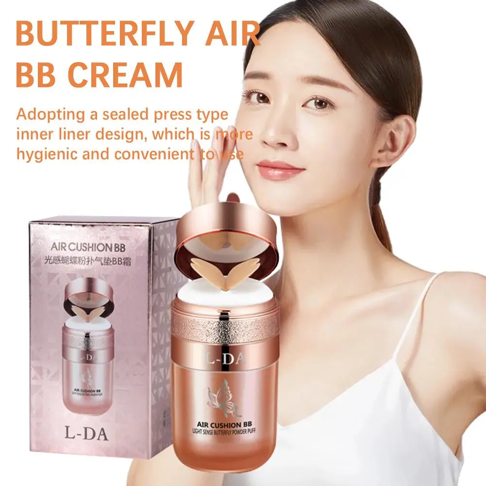 Butterfly Air Cushion BB Cream Lasting Powder Puff Hydrating Moisturizing Foundation Isolation Concealer Waterproof Makeup