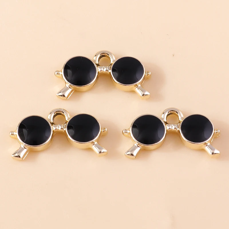 Leslie 10 Stück schöne Emaille Sommer Strand Herz Sonnenbrille Charms für Schmuckherstellung DIY Ohrringe Halsketten Anhänger Zubehör – Detail 11