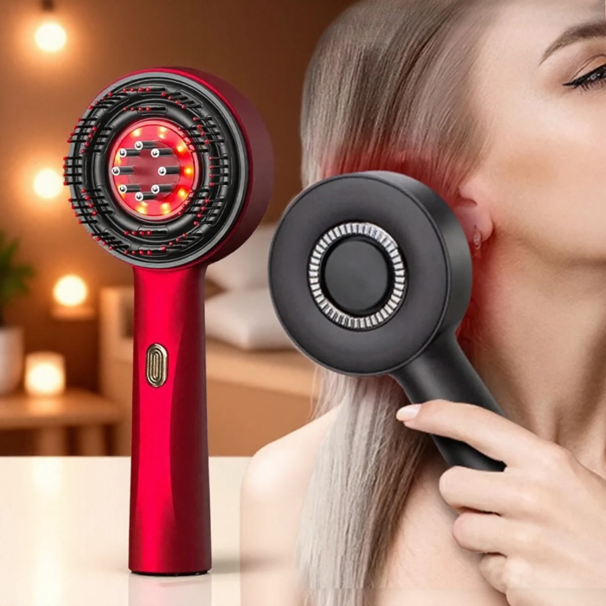 

Electric Vibration Hair Growth Comb Red Light Therapy Scalp Massager for Hair Loss Treatment with Oil Applicator