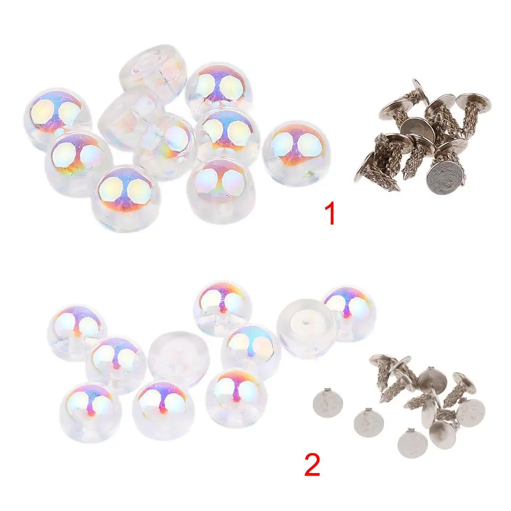 New Arrived 10 Sets Colorful Pearl Rivets Studs Button for Cloth Shoes