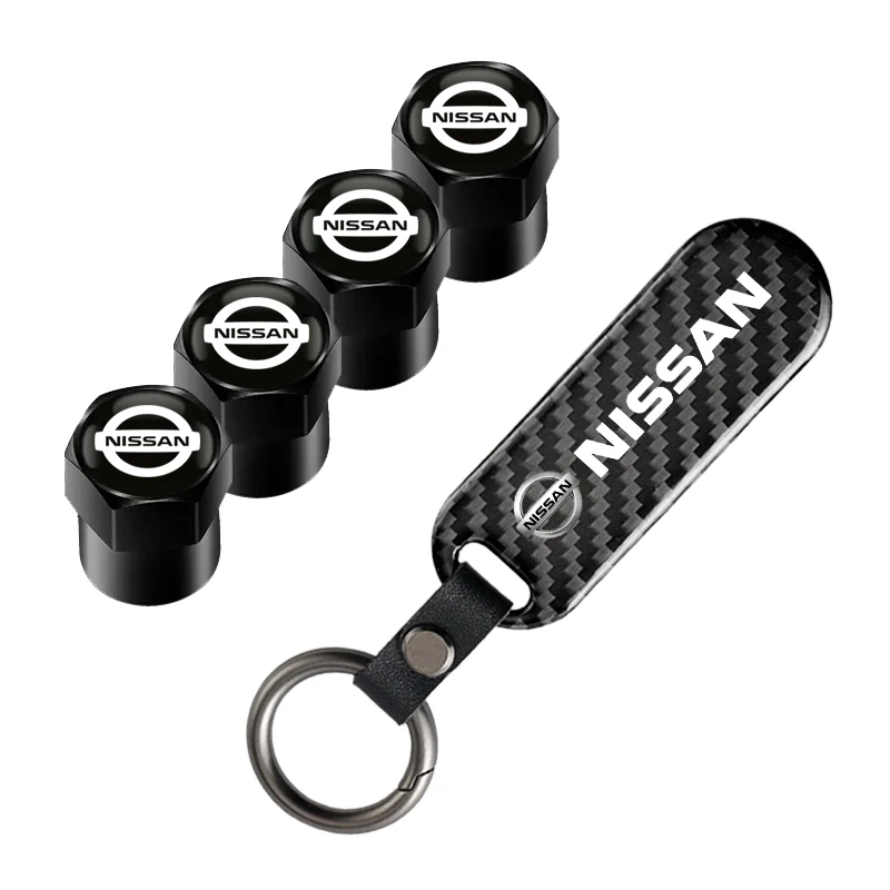 Couvercle de capuchon de tige de Valve de pneu, emblème métallique de voiture, porte-clés de voiture pour Nissan Sylphy N7 Teana Qashqai Note J10 J11 Navara Juke GTR Y62, 4 pièces