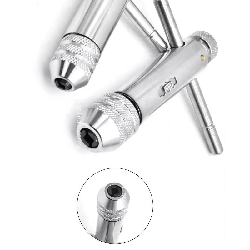 

Suitable for adjustable silver T-shaped handle ratchet tap clamp wrench, with M5-M12 machine thread metric plug T-shaped tap