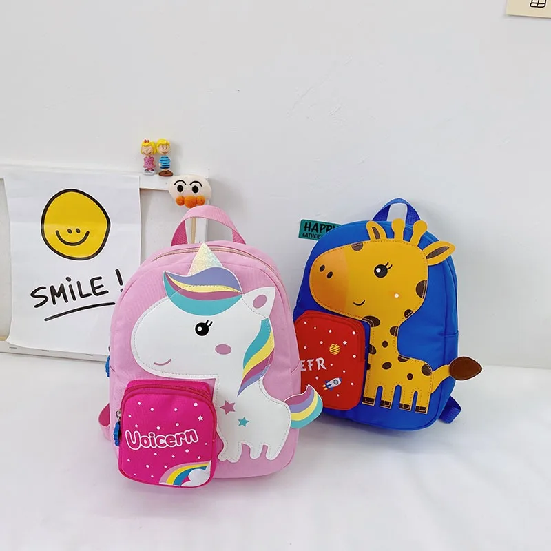 Kindergarten School Bag for Boys Girls Children Backpack Bookbag Cute Dinosaur Unicorn Zebra Deer Baby Travel Cartoon