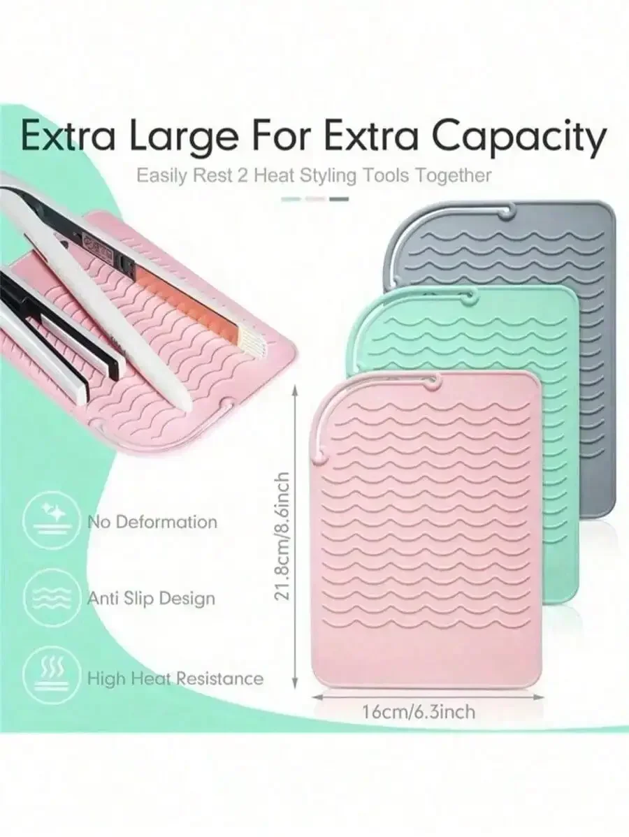 

Portable silicone heat-resistant mat, flat iron, and curling iron insulation mat.Slip-resistant, heat-resistant mat.