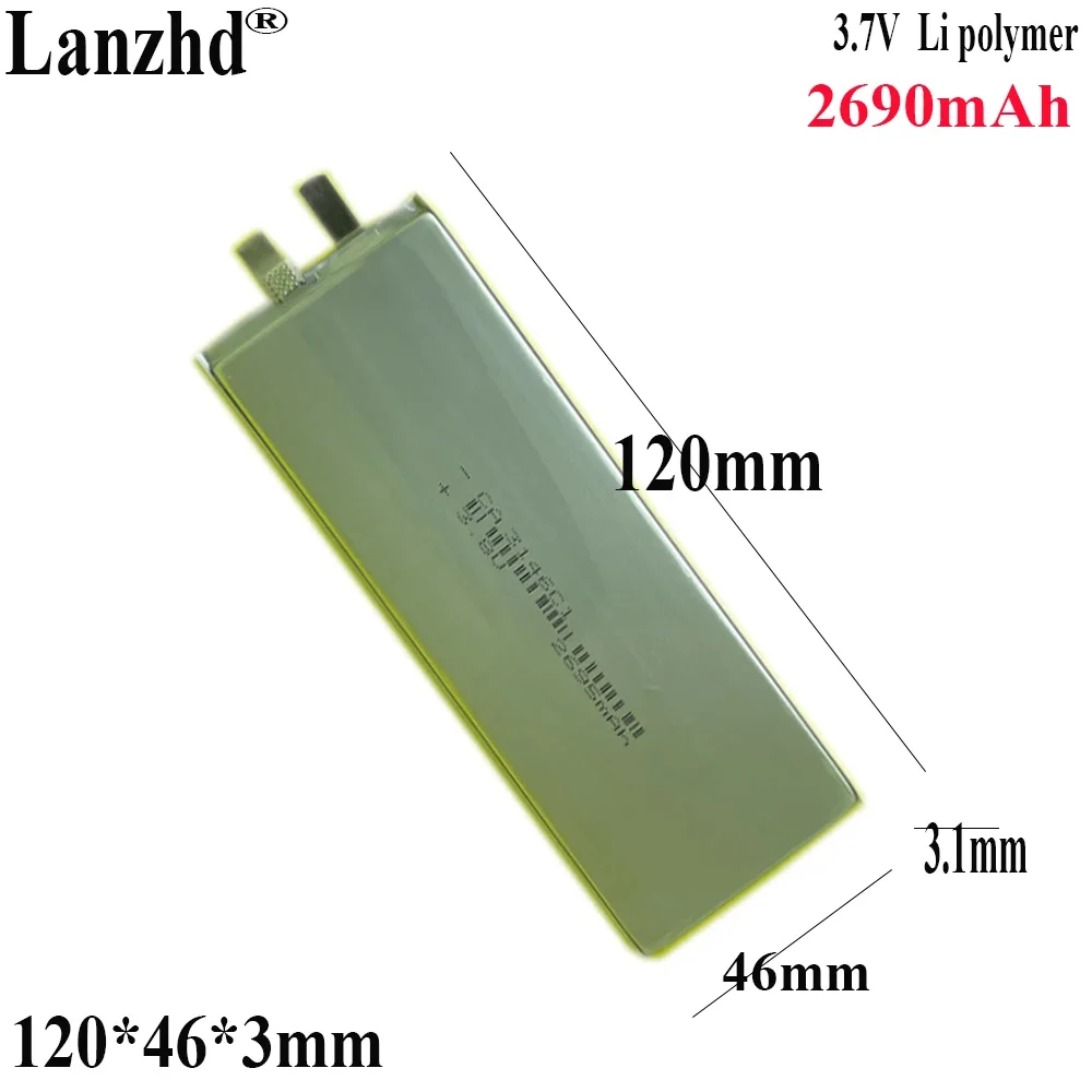 

3.8V polymer lithium battery 2690mAh For mobile phone built-in battery fast charging source notebook 3146120