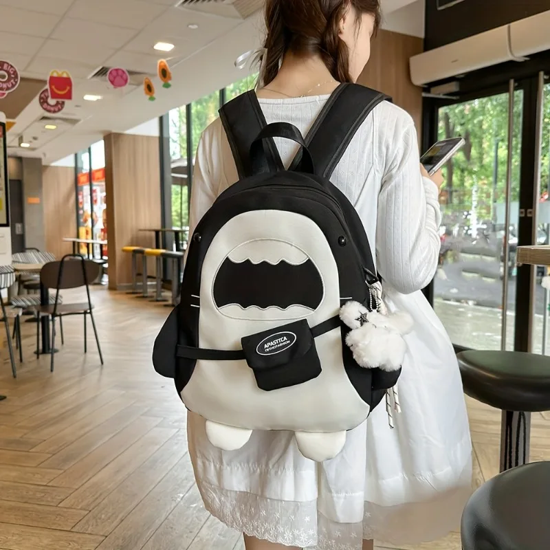 1PCS Shark Backpack For Women Casual Lightweight Backpack Nylon Cute 3D Shark Shape Shark Backpack For Women Casual Lightweight