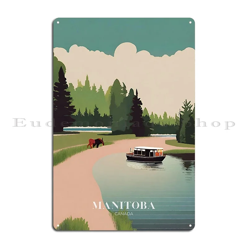 Manitoba Travel Poster Colorful And High Resolution 300 Dpi Metal Sign Designing Club Retro Personalized Tin Sign Poster