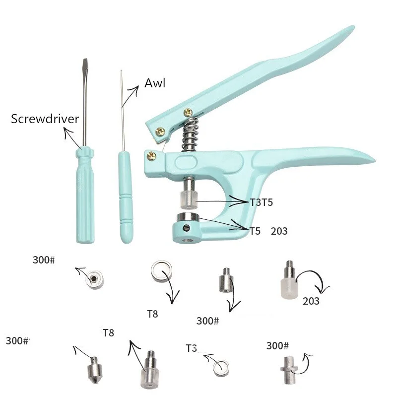 T5 przyciski plastikowe wielofunkcyjne zatrzaski i 3 rodzaje wymień szczypce zatrzaskowe zestaw przycisków na akcesoria krawieckie do ubrań i