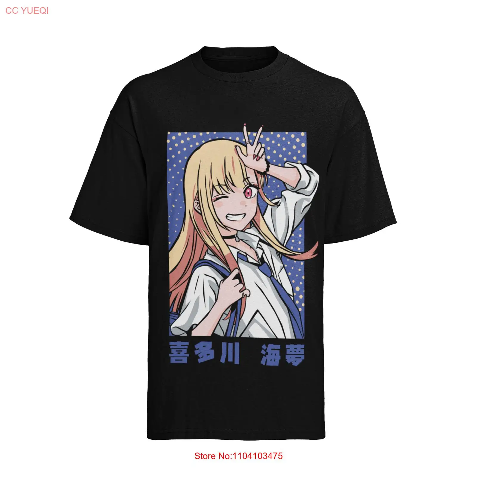 Men's Organic Cotton Anime My Dress-Up Darling Marin Kitagawa Wakana Goj T-Shirt