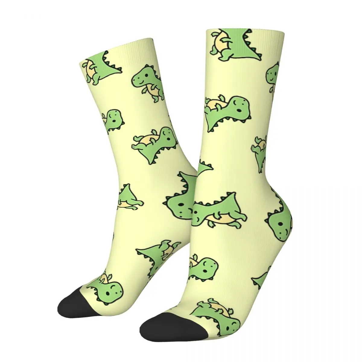 T. Rex Funny Men\'s Socks Retro T. Rex Dinosaurs Hip Hop Crazy Crew Sock Gift Pattern Printed