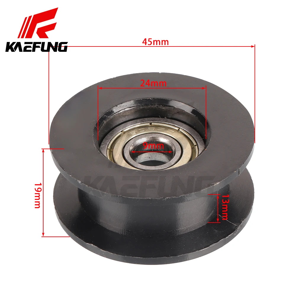 Nylon Wrapped Bearing Pulley 9mm H-Groovee Pulley Idler Guide Wheel For Slide Door Window U Groove Roller Pulley