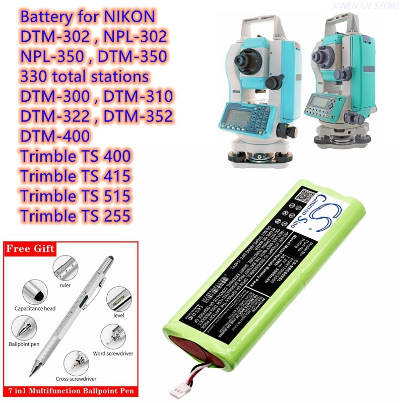 Survey,Test Battery 4/UR17650/3500,BC-60,BC-65 for NIKON DTM-300,DTM-302,DTM-310,DTM-322,DTM-350,DTM-352,DTM-400,NPL-302,NPL-350