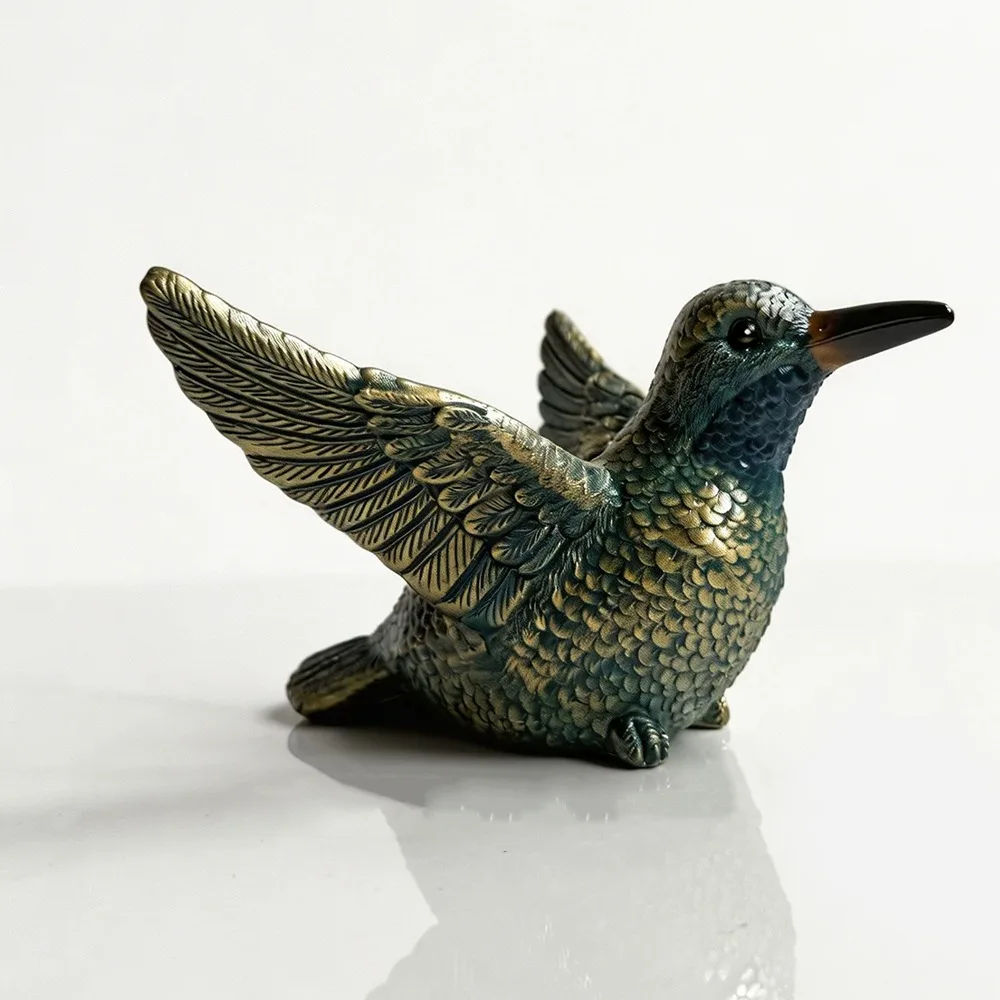 Resin Lively Bird Plant Pot Hummingbirds with Drainage Hole Succulent Pot Wide Opening Wear-resistant