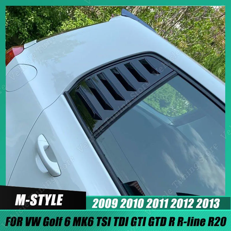 

For VW Golf 6 MK6 TSI TDI GTI GTD R R-line R20 2009-2013 2Pcs Car Rear Windows Side Shutter Vents Louver Cover Body Kit Tuning
